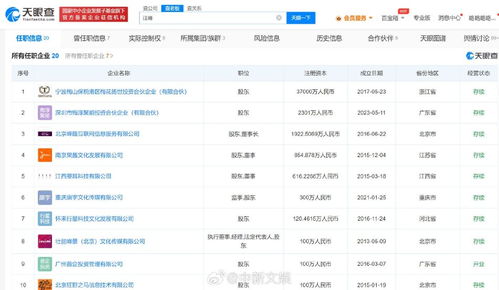 組圖 汪峰章子怡傳媒公司仍為存續狀態 兩人各持股50
